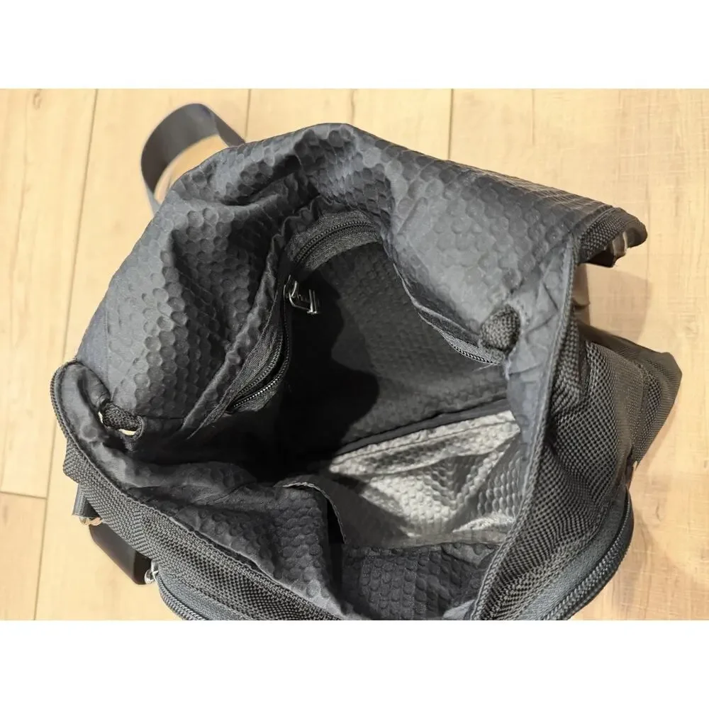 TUMI Alpha Ballistic Nylon Messenger Crossbody Laptop Bag Black Brown Leather